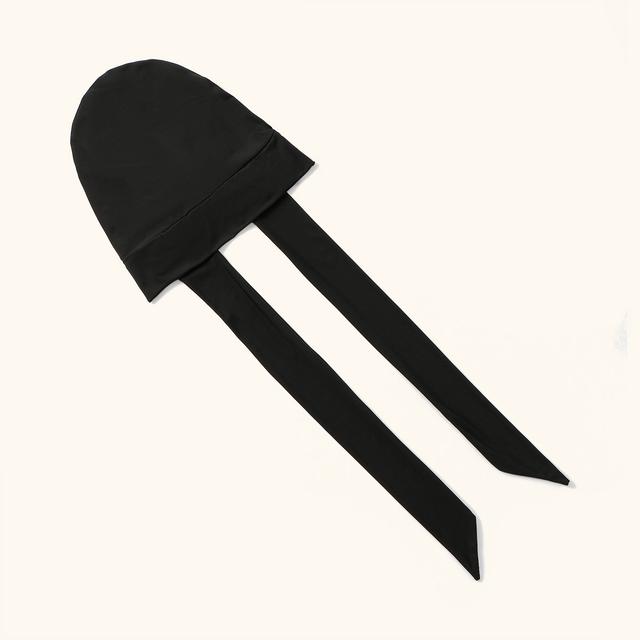 TEMU Solid Color Headscarf With Long Tie Straps, Pleated Hem, Fashionable And Versatile, Women' Wear, Convenient Headscarf And Hijab Cap