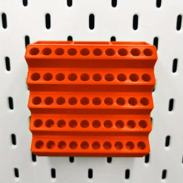 TEMU Organizer na wiertła z 50 przegródkami i 3 przegródkami na bity do śrubokrętów, kompatybilny z narzędziem do skrzynki narzędziowej, z gniazdami 6.35 Hex do tablic perforowanych