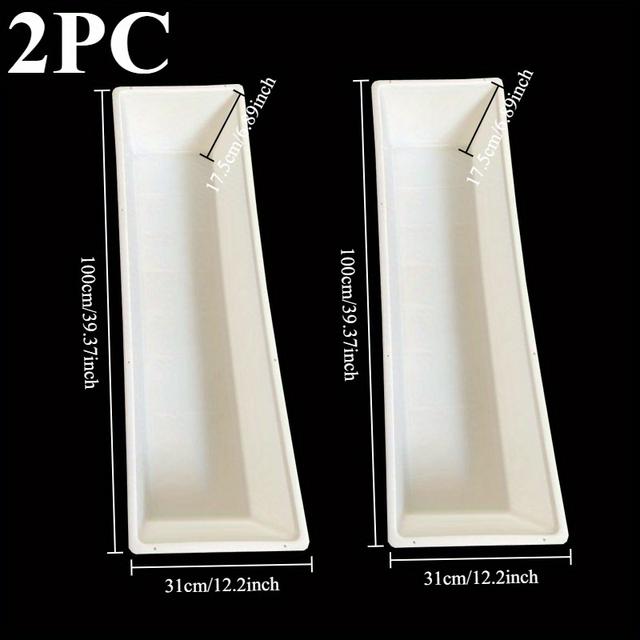 TEMU 1/2 pz Vaso da fiori rettangolare a diametro grande, fioriera lunga e spessa con piatto, contenitore per piante di fiori e ortaggi per balconi e cortili, grande vaso da fiori