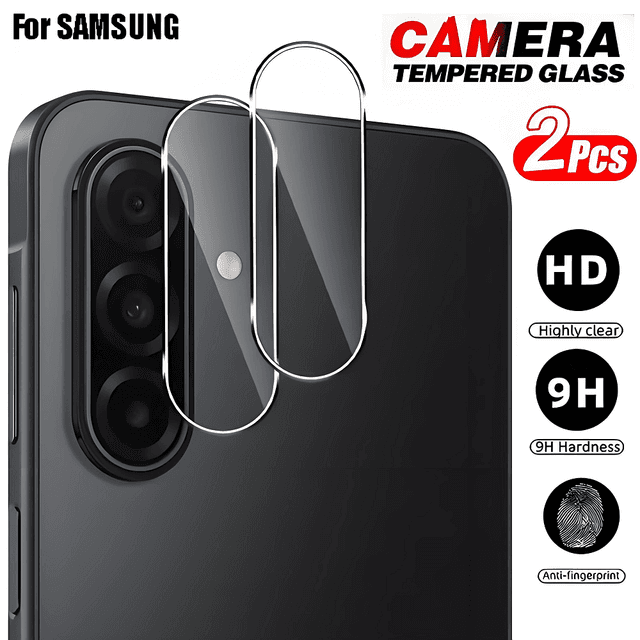 TEMU 2pcs 9h Tempered Glass Camera Lens Protector Suitable For S25 Fe A17 A07 A56 A36 A26 A06 A14 A15 A16 A25 A34 A35 A54 A55 S21 Fe S23 Fe S24fe Back Cameras Protection Cover Case Friendly