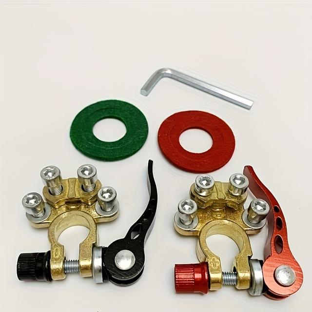 TEMU Juego de 2 conectores de terminal de batería de coche para cables positivos y , con rápida para uso automotriz