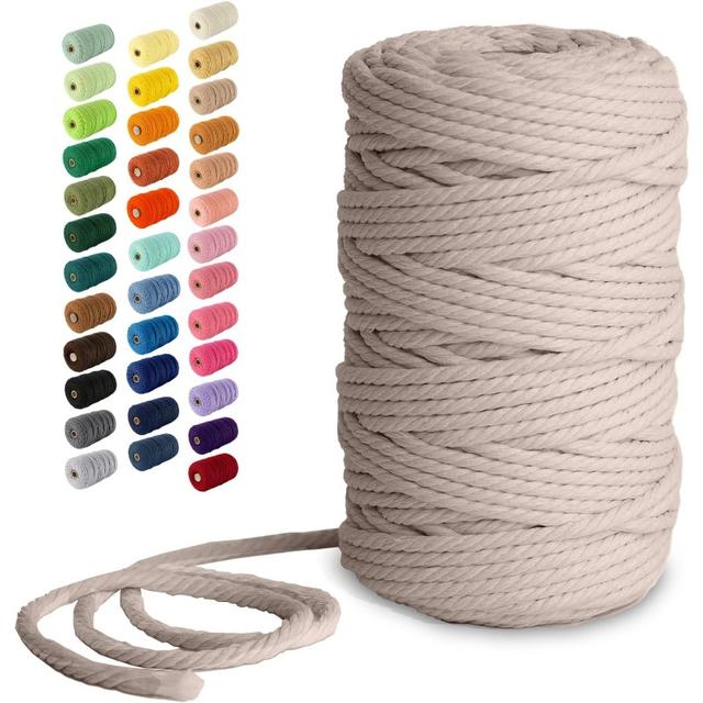 TEMU Macramé Koord - 4mm 109 Yards Garen Touw, Touw voor Knutselen, Perfect voor Macramé Wanddecoratie, Kerstversiering