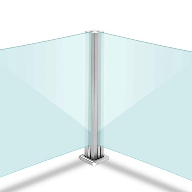 TEMU Glasstegpfosten mit Edelstahlhalter, Geländerpfosten für Außenpool und Terrassen, Glasstegsystem