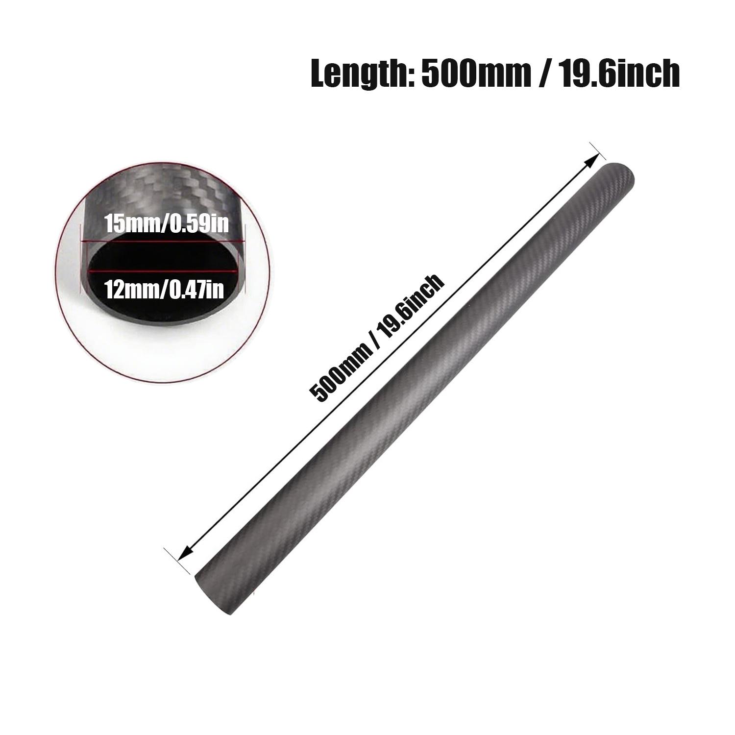 TEMU 1pc Length 500mm Carbon Fiber Tube High Composite Hardness Material 3k Twill Matte Od 5-28mm Pipes For Plant Protection Aircraft