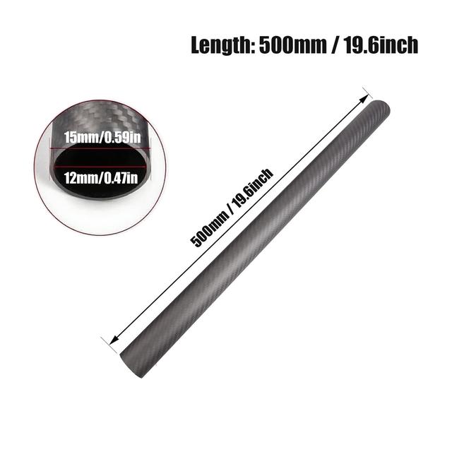 TEMU 1pc Length 500mm Carbon Fiber Tube High Composite Hardness Material 3k Twill Matte Od 5-28mm Pipes For Plant Protection Aircraft