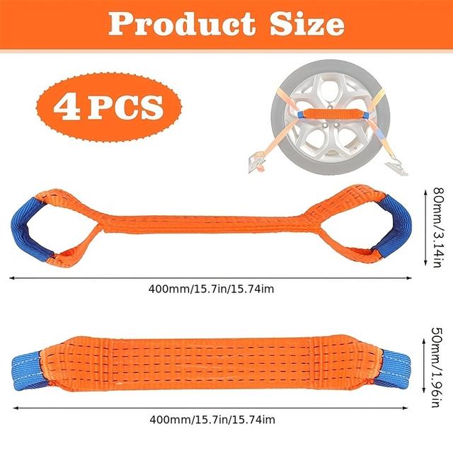 TEMU 4 Universelle Fahrzeugtransportgurte, 50 mm Breit, Verschleißfest, Rutschfest, Wiederverwendbare Spannbänder mit Sicherheitsverriegelungshaken, Geeignet für Autos, Anhänger Dachträger