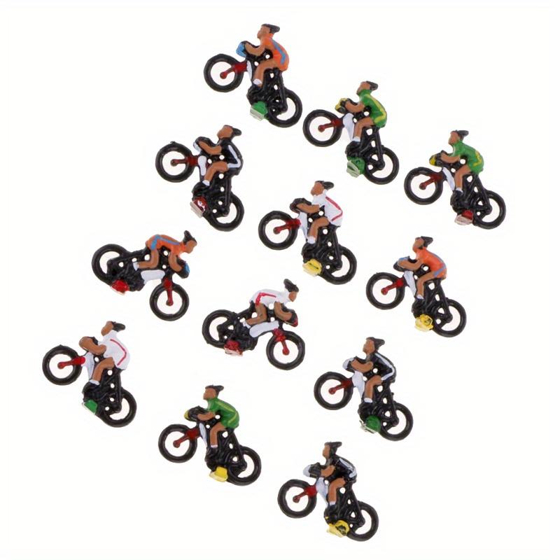 TEMU 12 pièces Miniature Cycliste Modèle 1/87 HO pour Paysage de Table de Sable à Soi-