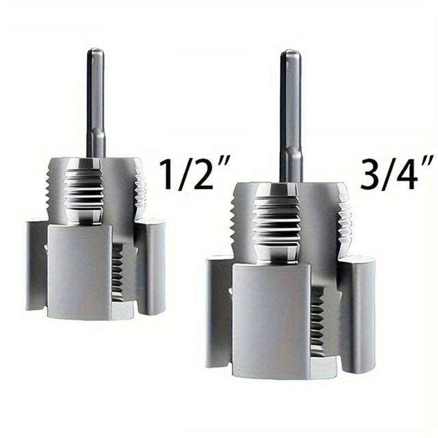 TEMU 2pcs/set, 1/2" And 3/4" Internal And External Pipe Threading Tool, Drillable Pvc Pipe Thread Sleeve, Water Pipe Thread Cutting Tool, Internal And External Plastic Pipe Thread Sleeve