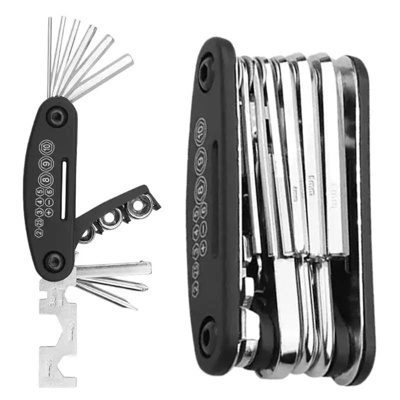TEMU Ergonomic Bike Repair Tool Kit - Durable 16 In 1 Cycling Multi Tool With Hex Wrench For Road Mountain Bicycle