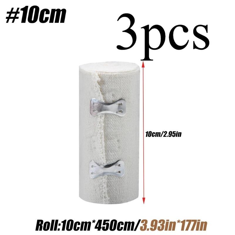 TEMU 3 Rolls Of White Elastic | Stretch Compression Up To 450cm, Suitable For Outdoor Sports, Polyester Fiber