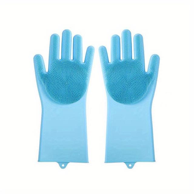 TEMU Multifunctional Cleaning Glove Bathing Glove Soft Silicone Clean Massage Brush Dishwashing