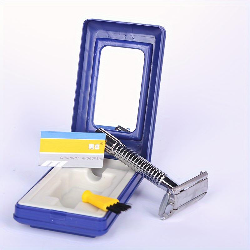 TEMU Vintage-style Double- Manual Razor - Stainless Steel Safety Blade, Metal Handle