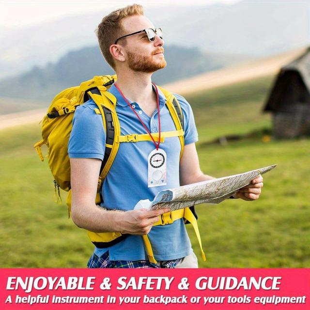 TEMU Outdoor : High-precision Map Reading, Supports Magnetic Declination Correction, An Essential Survival Tool, Without Battery