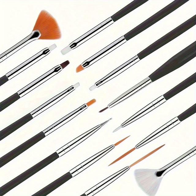 TEMU Set Of Detail Paint Brushes - Miniature Brushes For Art, Watercolor, Oil Painting, Models, Airplane Kits, And Nail For Art Supplies - With And Flat Brushes, For Art Painting Supplies