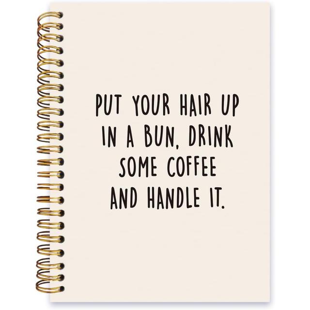 TEMU 1pc 5.5*8.3in With Put Your Hair Up Notebook, Funny Sayings Lined Spiral Notebook Hardcover, College Ruled Notebook, Office School Journal Notebook, Gifts For Women Teacher Student