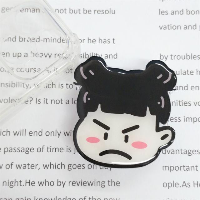 TEMU 불쌍한 소녀 휴대폰 거치대, 화난 커플 특수형 휴대폰 지지대 만화 캐릭터 휴대폰 받침대