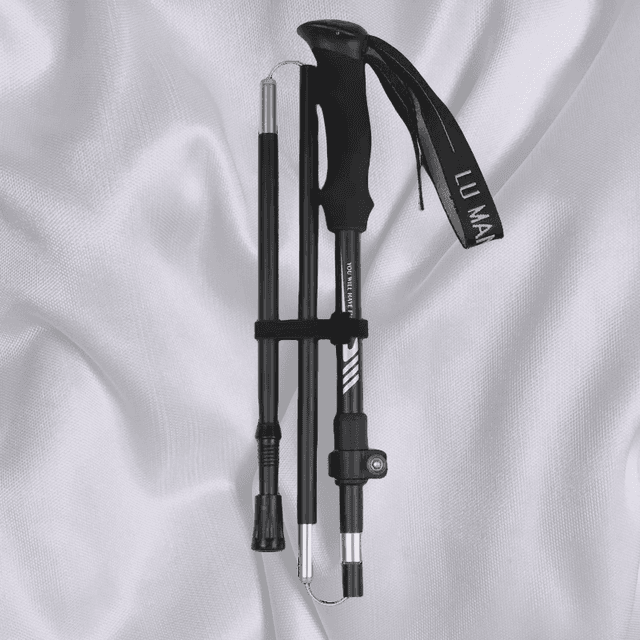 TEMU Hiking Companion: Lightweight Aluminum Folding Trekking Pole With Anti-slip Handle For Effortless Mountain And Valley !