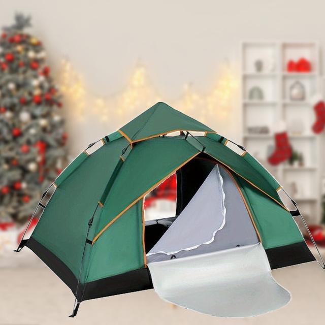 TEMU Camping Tent Automatic Dome Tent For 2-3 Person Windproof With Double Layers And Removable Tarpaulin For Camping In The Garden Lightweight Camping