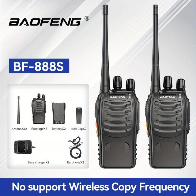 TEMU 2pcs Baofeng Bf 888s Walkie Talkie Uhf 400 470mhz 888s Long Way Radios Transceiver For Hunting Hotel