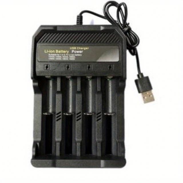 TEMU [cod]usb 3.7v 18650 Portable Li- Charger 1/2/4/slot Universal Multi-model Compatible