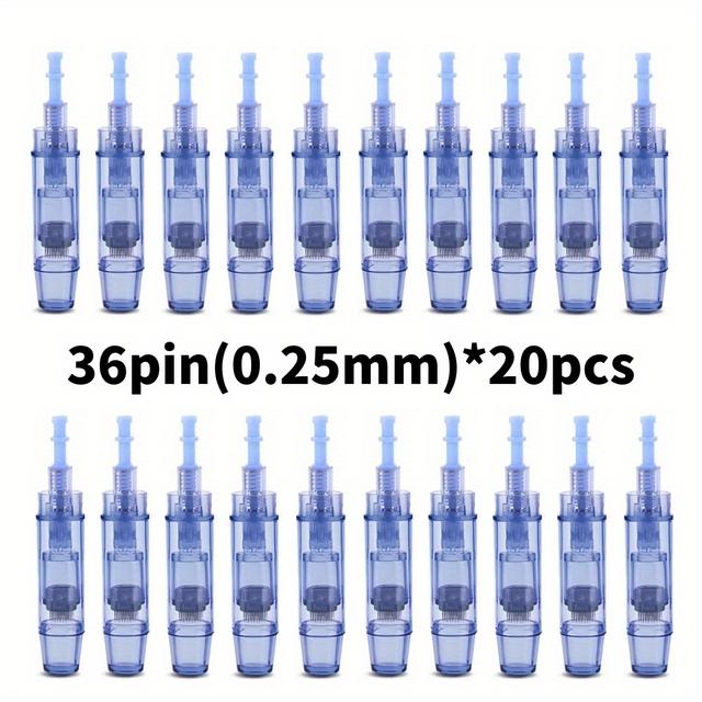 TEMU 20pcs A1 Replacement Consumables -0.25mm For Facial Beauty, Light Beige, Skincare Routine, Fine Needle Tips, , Plastic Needles, , Microneedle Roll, Skincare Enthusiasts, Home Skincare Users