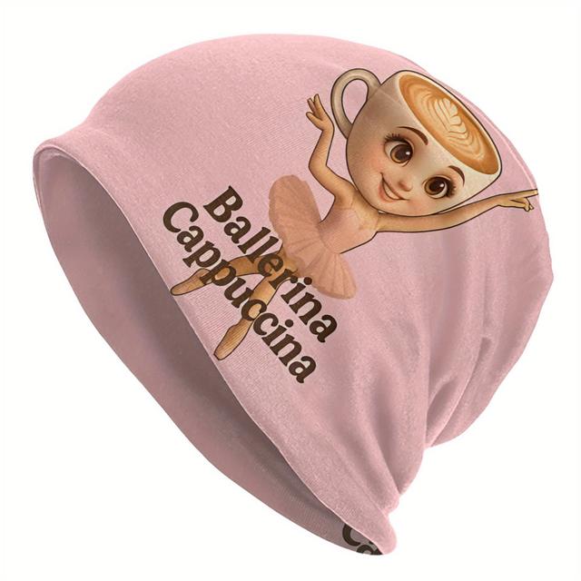 TEMU Ballerina Beanie - Chapeau tricoté unisexe Hip Hop avec un design de danseuse de ballet et de tasse, , extensible et confortable pour un décontracté, décontracté | Design | Tissu extensible