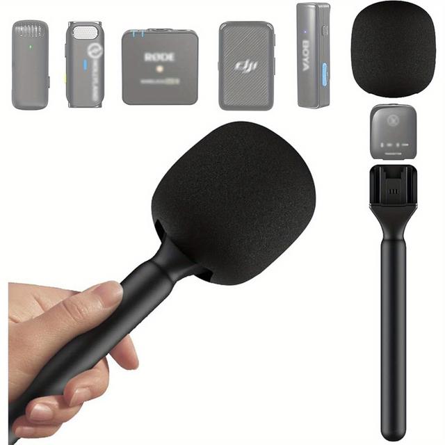 TEMU 2 Ii Microphone Stand, Microphone Stand Compatible With Dji Mic 2/1 Hollylandia Portable Wireless Microphone, Noise Reduction, Suitable For Wedding, Street And Short Video Interview
