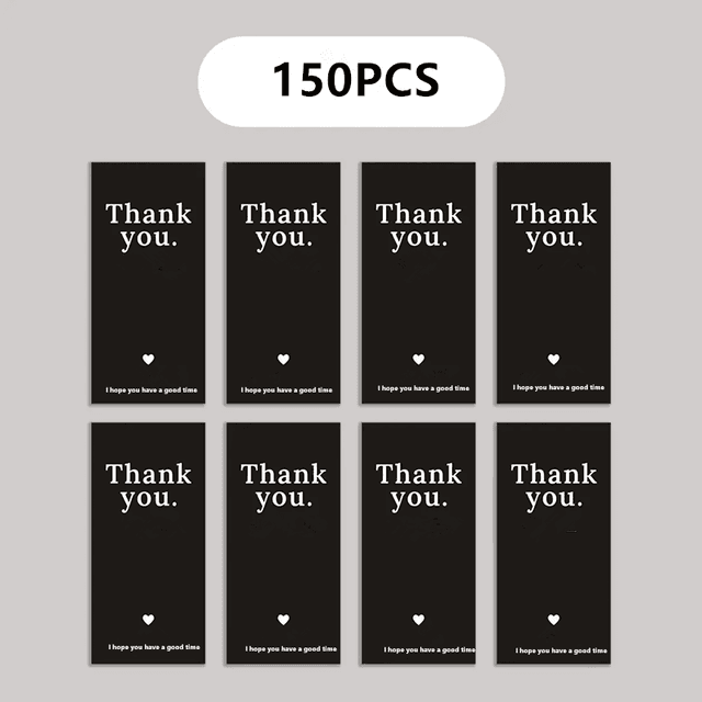 TEMU 150pcs Self-adhesive Thank You Stickers - , Single Use, Cartoon Design, Ideal For Gift Packaging, Baking, Wedding Decorations, And Delivery, Thank You Stickers