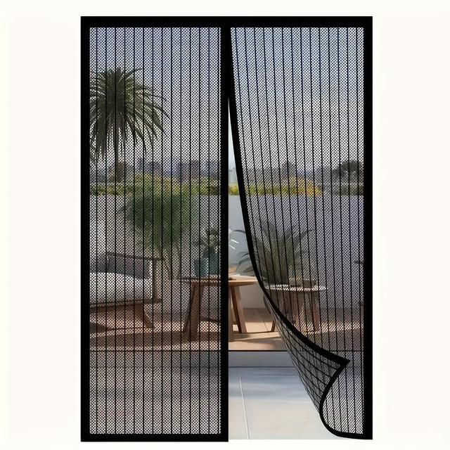 TEMU Heavy-duty Magnetic Screen Door - Insect-resistant Mesh With Self-sealing Features, Easy Setup, No Tools Required, Suitable For Use In Bedrooms And Living Rooms
