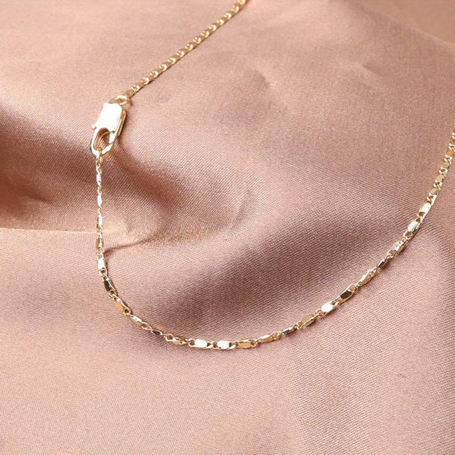 TEMU Europäischer Stil Damen 18K vergoldete verstellbare Halskette 16"-30" - Eleganter langlebiger Schmuck für den , Partys, Geschenk für Freundin, Mama, DIY-Zubehör