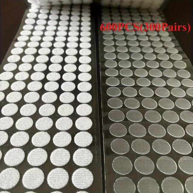 TEMU 600 ks (300 párů) 15 mm silné samolepicí transparentní body - nylonová upevňovací páska s kruhovým vzorem pro produkty pro děti, odolné kulaté mincové samolepky pro