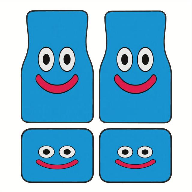 TEMU 4枚セット ドラゴンクエスト マット 耐久性抜群 車用 プントに最適 車内マット 遊び心あるデザイン 耐久性マット カーマット