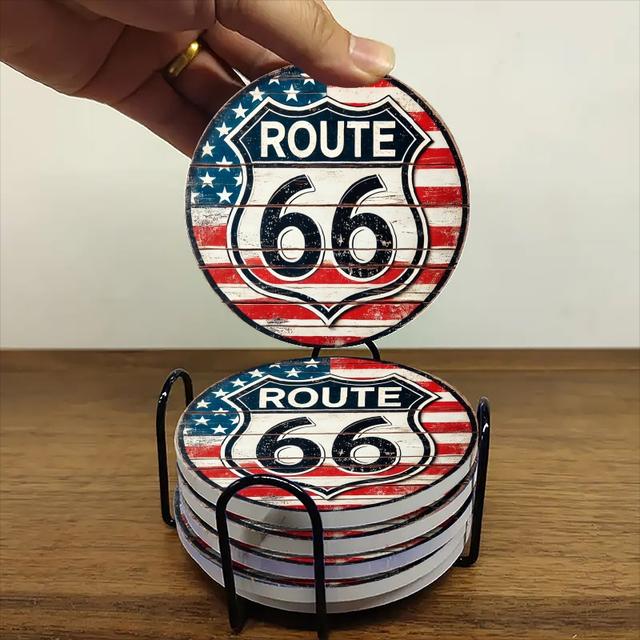 TEMU 6- Piece Set Of Round Ceramic Coasters- , Heat- Resistant And Non- Slip Beverage Mats, Suitable For Home And Restaurant Tabletop Decoration, Perfect Housewarming Gift