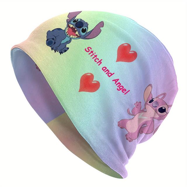 TEMU Stitch Official Stitch & Bonnet Hat - & Design, Lightweight Beanie Cap For Women, Men, Girls, Boys - Birthday Party Outfit, Everyday Fan Accessory - Official Licensed Stitch Merchandise