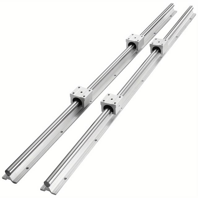 TEMU Vevor Linear Guide Rail Set, Sbr20 1200mm, 2pcs 47.2in/1200mm Sbr20 Guide Rails And 4pcs Sbr20uu Slide Blocks, Linear Rails And Bearings Kit For Automated Machines Cnc Router Machines