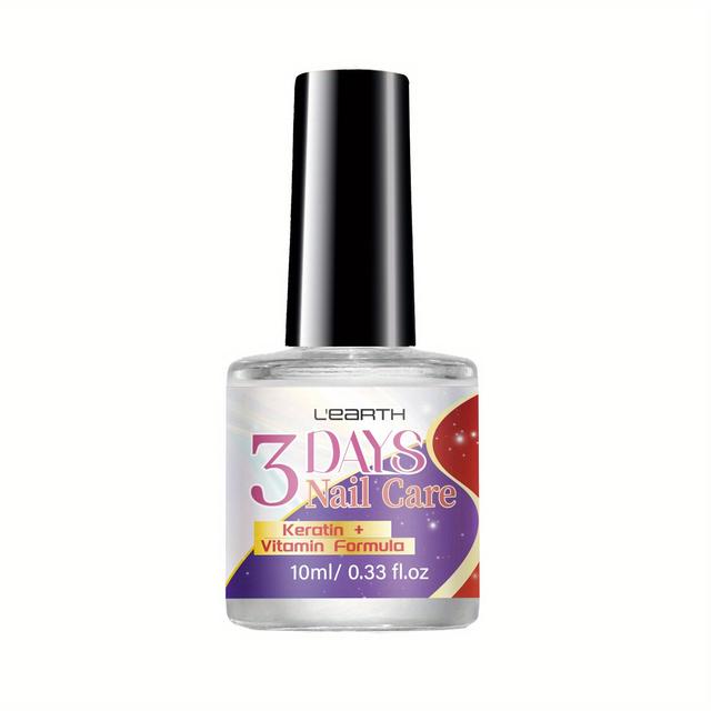 TEMU 3 Days Nail Strengthener Suitable For - Quick-dry Formula, Hardens & Fortifies, Thin, , Broken Or Split Nails, Moisturizes Cuticles, Strengthens & Protects, In Days, Long-lasting Nail, 10ml