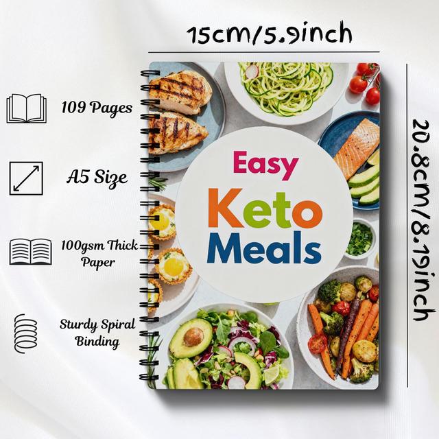 TEMU Keto Essensplaner - Einfache Rezepte, Wochenübersicht, High-Protein Mahlzeiten & . für Gewichtsverlust, Fettverbrennung, Anfänger & vielbeschäftigte Erwachsene