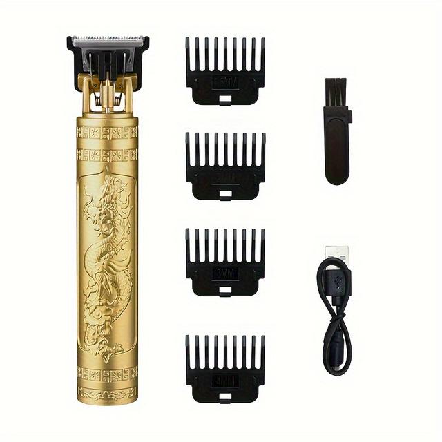 TEMU Professional Hairdresser And Beard Trimmer Set, Usb Rechargeable Cordless Hairdressing Set With Sharp Blades With 4 Indicator Combs For