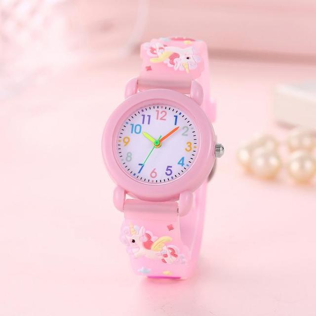TEMU New Cartoon Unicorn Watch, Cute Girls' Electronic Quartz Student Wristwatch
