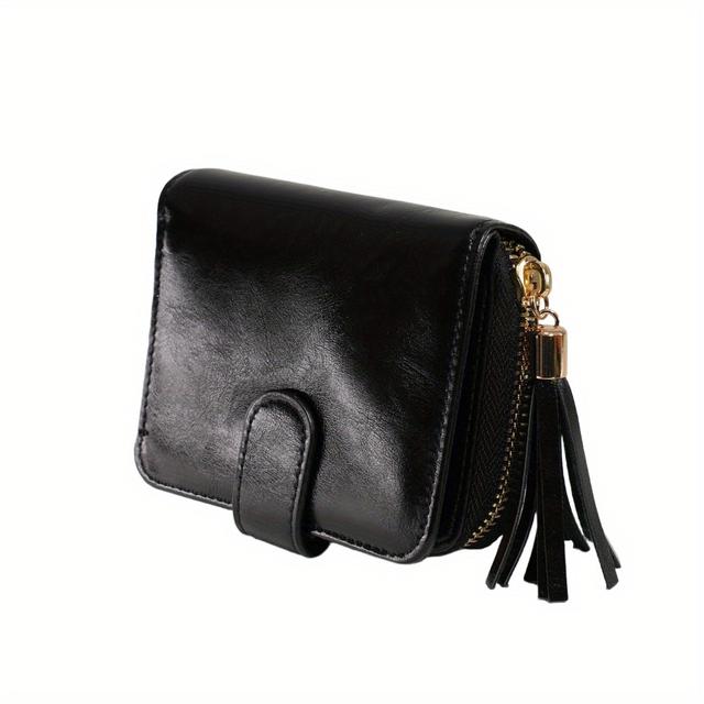 TEMU 【レディース】本革ジップ財布、スリム＆コンパクト設計、盗難防止機能付き、シワになりにくい紙袋とコインポーチ付き。