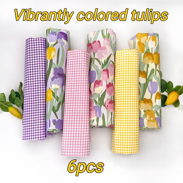 TEMU Hat darab virágmintás, steppelt poliészter anyag, mérete 7.87X9.84 hüvelyk, alkalmas projekttáskákhoz, tartós kézműves anyagok pénztárcák készítéséhez, DIY pénztárcakészítéshez.