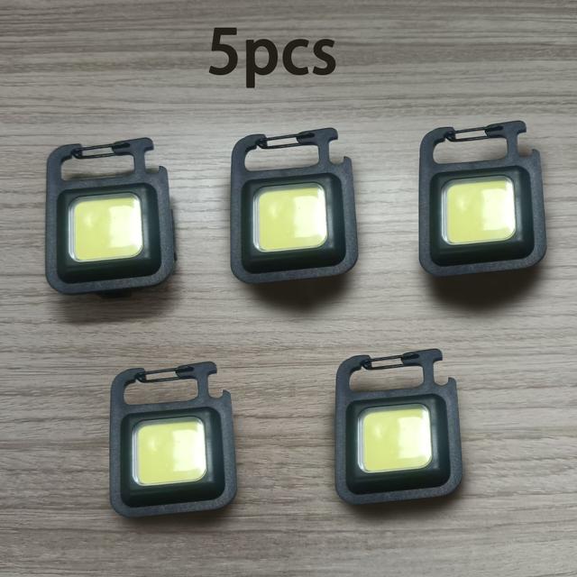 TEMU مجموعة من 5 قطع / 3 قطع مصابيح ميني كي تشين للسيارة والدراجة، إضاءة صغيرة قابلة للتعتيم بثلاث سرعات، إضاءة طوارئ محمولة، أضواء لحقيبة الظهر وإصلاح السيارات