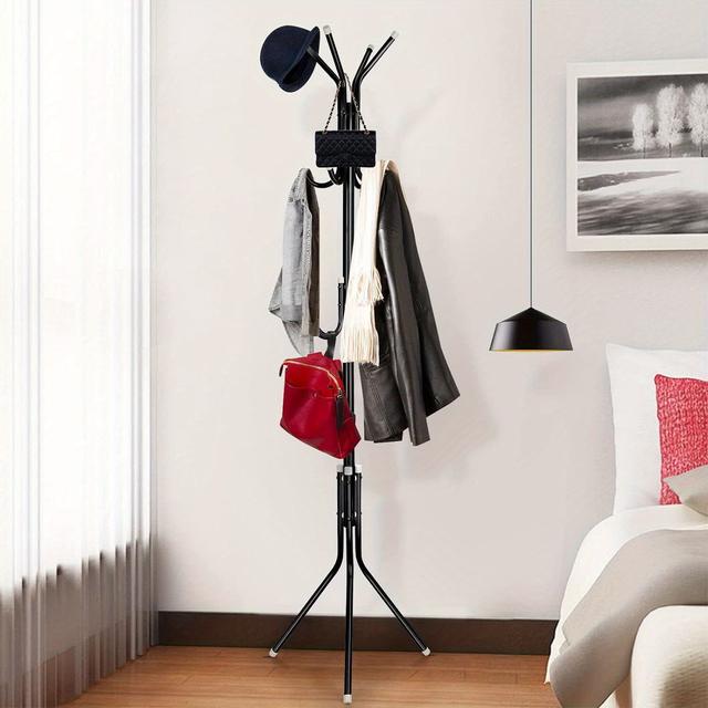 TEMU 12 Hooks Clothes Stand, 175cm, For Jacket Rack Umbrella Clothes Holder, Floor Standing Rack Clothes