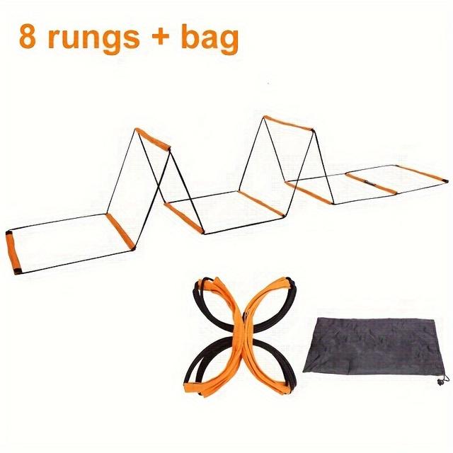 TEMU Multi-level Agility Ladder - 8/10 Steps, Nylon Obstacle Course For Speed Training With Carry Bag, Fit