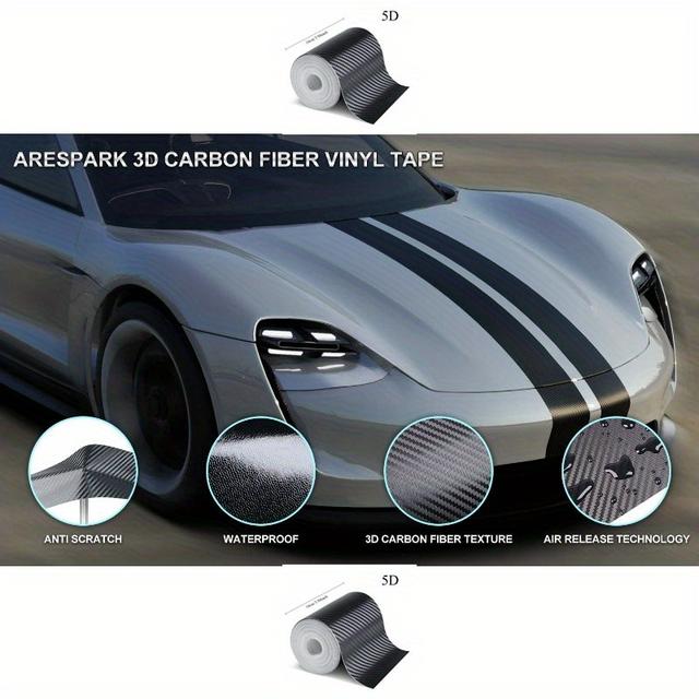 TEMU Fiber Car 5d Tape Sticker - Waterproof Adhesive Protective Film For Door Mirrors, Scratch-resistant, Easy To Apply, Vehicles, Vehicle Accessory, Sleek Mirror Cover, Durable Adhesive