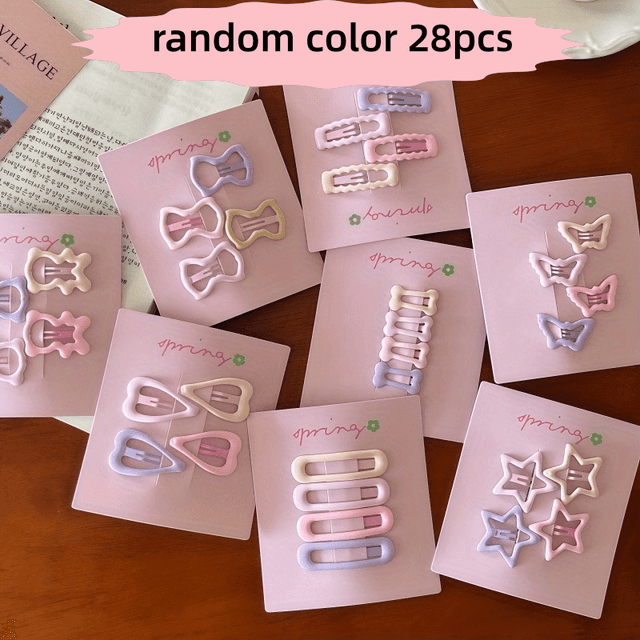 TEMU 28 piezas Adornos para el cabello Serie Sakura: Diseños de Estrella, Panda, Mariposa Pequeña y , Adecuados para Uso Diario, Clips para el Cabello