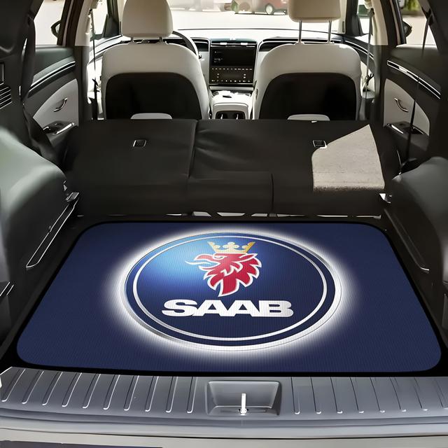 TEMU 1pc For Logo Car Cargo Mat Liner - Non-slip, Durable Polyester Trunk Mat With Red & , Easy To Protector For Most Cars, Trucks, Suvs, Car Trunk Mat