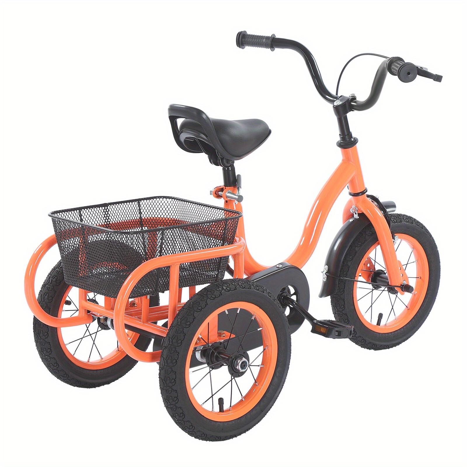 TEMU 12 Inch 3 Wheels Not For Adult Bicycle Tricycle Bicycle With Large Shopping Basket, Height Adjustable, 25kg Load Capacity, Best For Christmas, Thanksgiving
