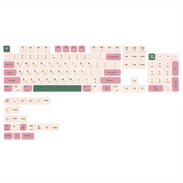 TEMU 여성스러운 매력 가득! 핑크 테마 SA 키캡, 사면 투명 및 주류 기계식 키보드 호환
