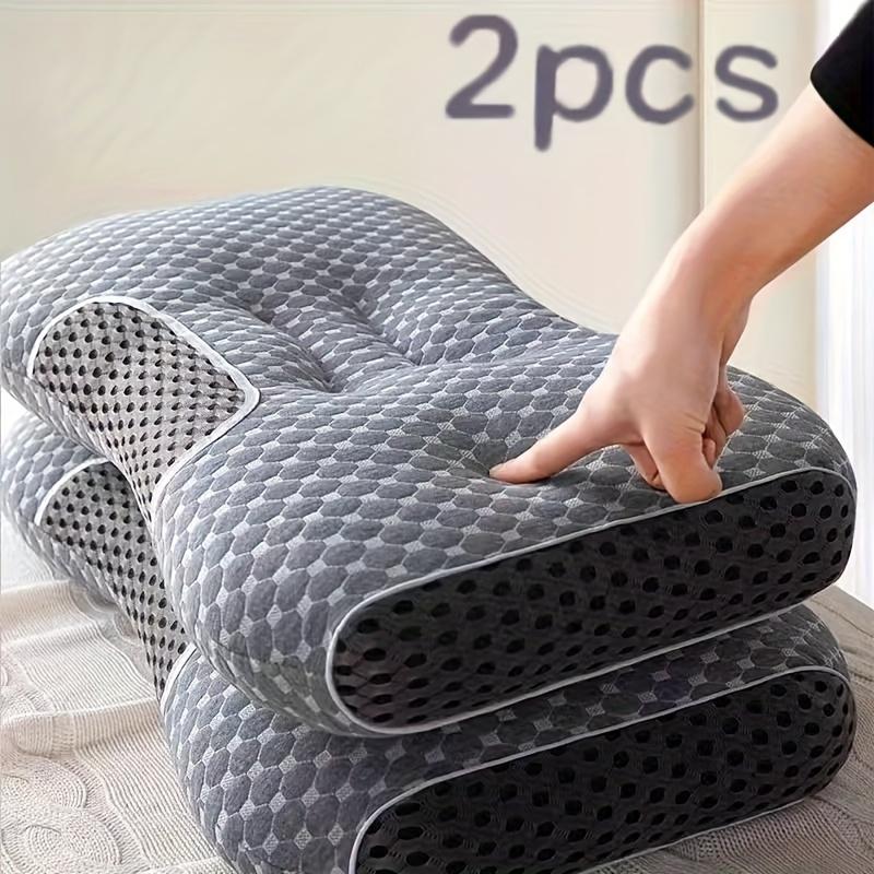 TEMU Soft Neck Massage Pillow For Couples - Adjustable Ergonomic Support, High-quality Pillow Core, Removable Cover, Comfortable Sleep